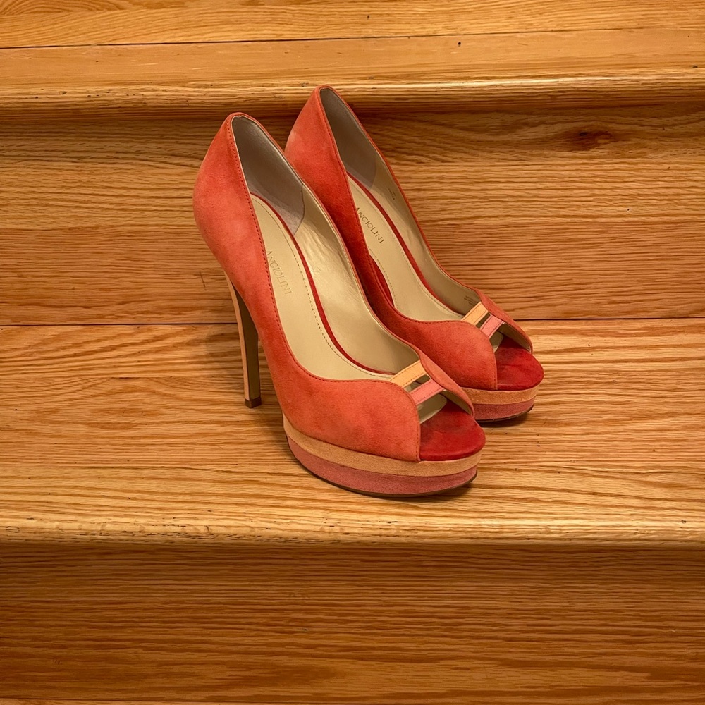 Enzo Angiolini Eaevza Womens Size 8.5 Multi Color Pump Open Toe Heel 🌸